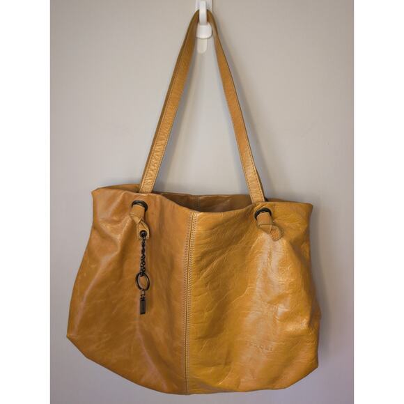 Ferchi made in Spain rustic Tuscan fall golden yellow shoulder purse - Picture 1 of 12